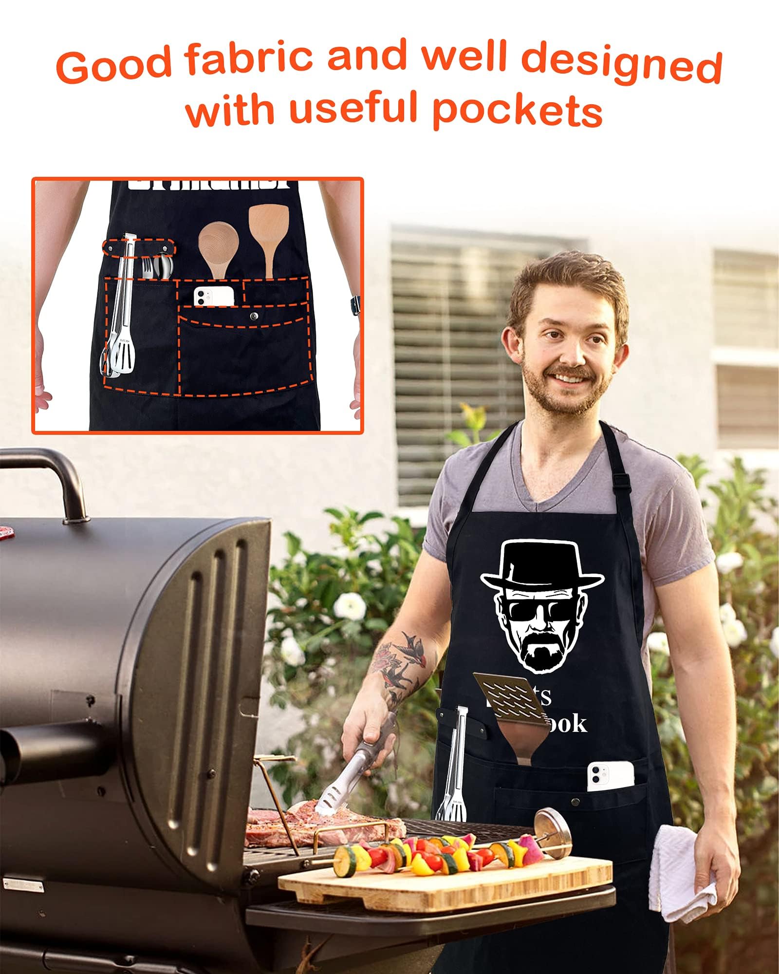 Binggle adjustable neck strap apron provides a comfortable fit for most body types.