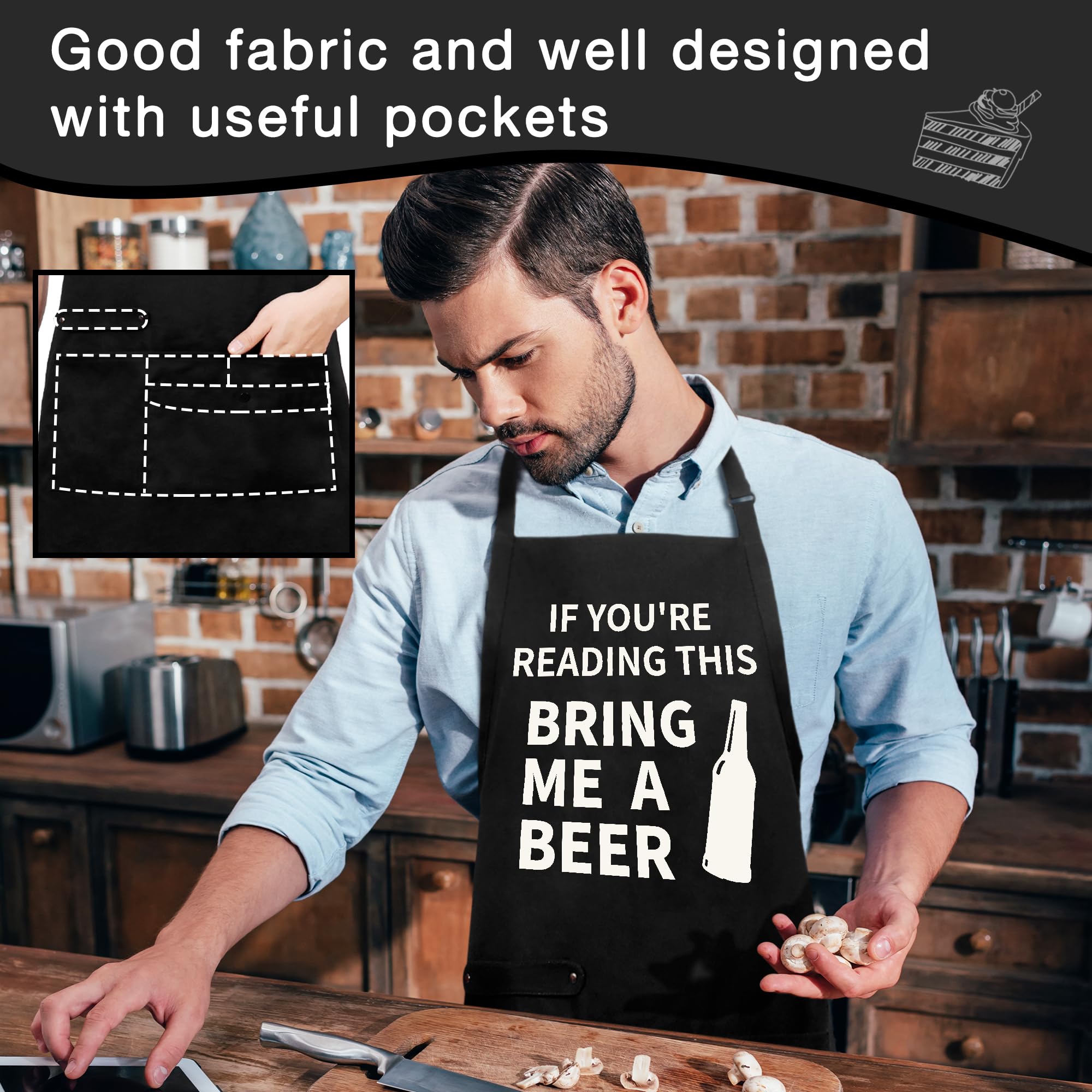 Binggle apron with adjustable neck strap fits different body types comfortably