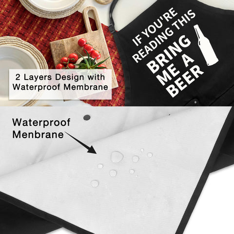 Binggle black durable apron resists fading and stains for long-lasting wear