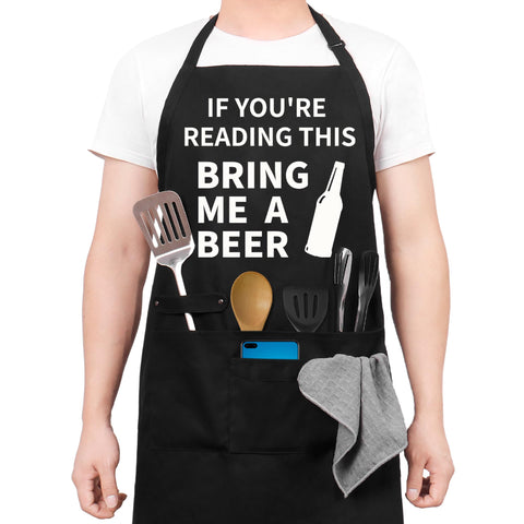 Binggle funny cooking apron with pockets keeps tools handy while cooking