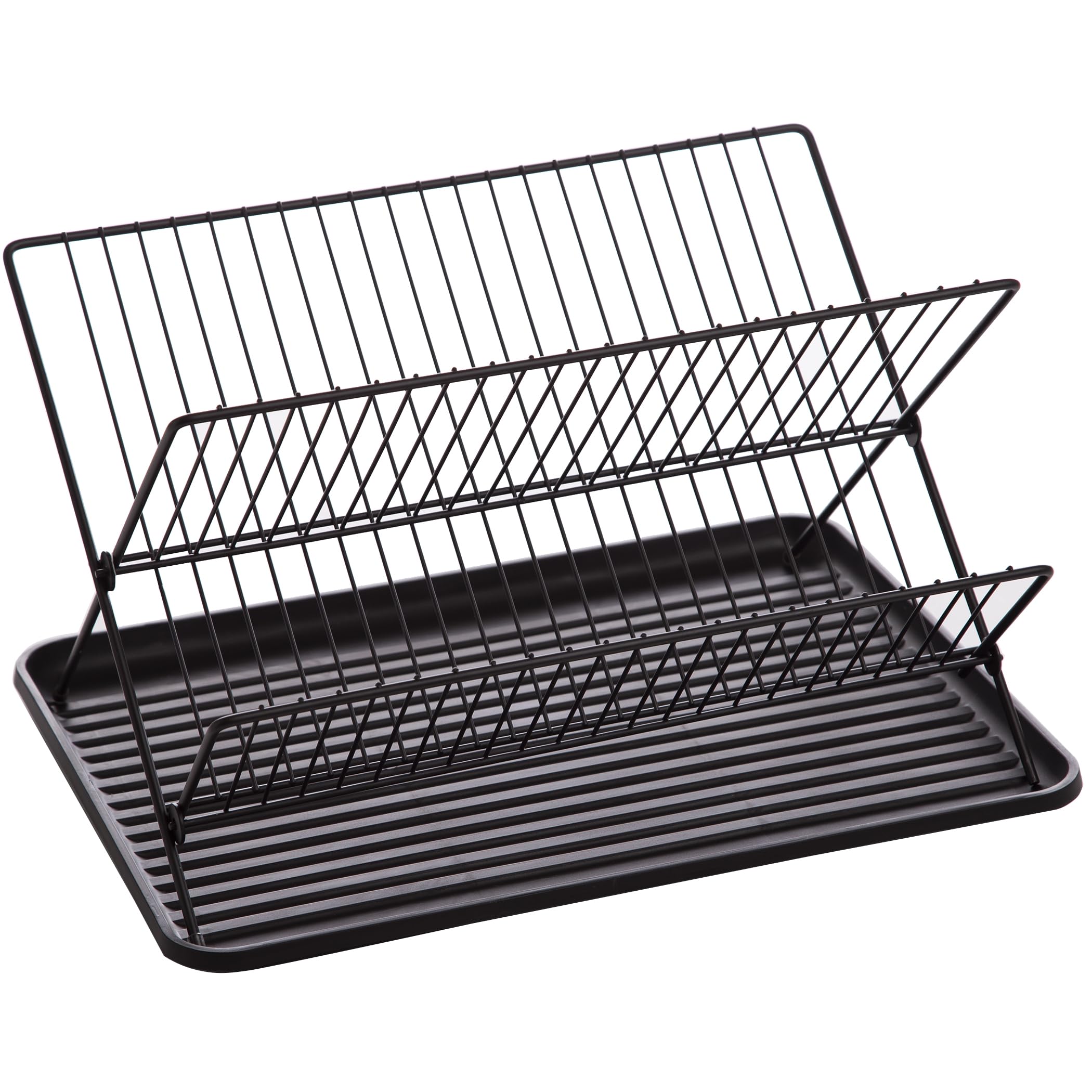 BINO 2-tier dish rack with tray for efficient air drying of plates and cups