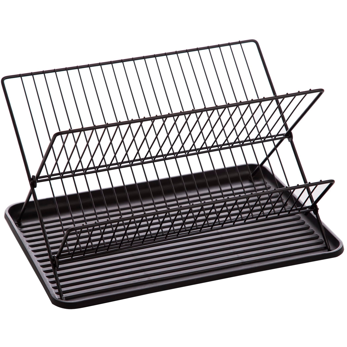 BINO 2-tier dish rack with tray for efficient air drying of plates and cups