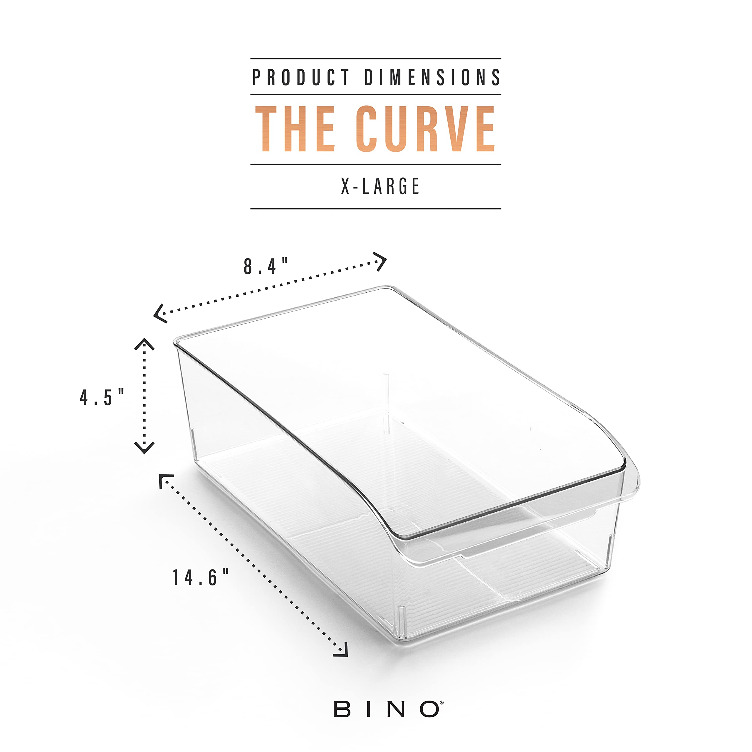 BINO built-in-handle storage bin offers comfortable, effortless grip.