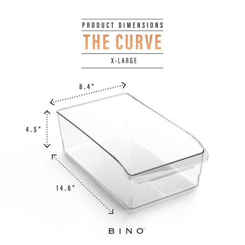 BINO built-in-handle storage bin offers comfortable, effortless grip.