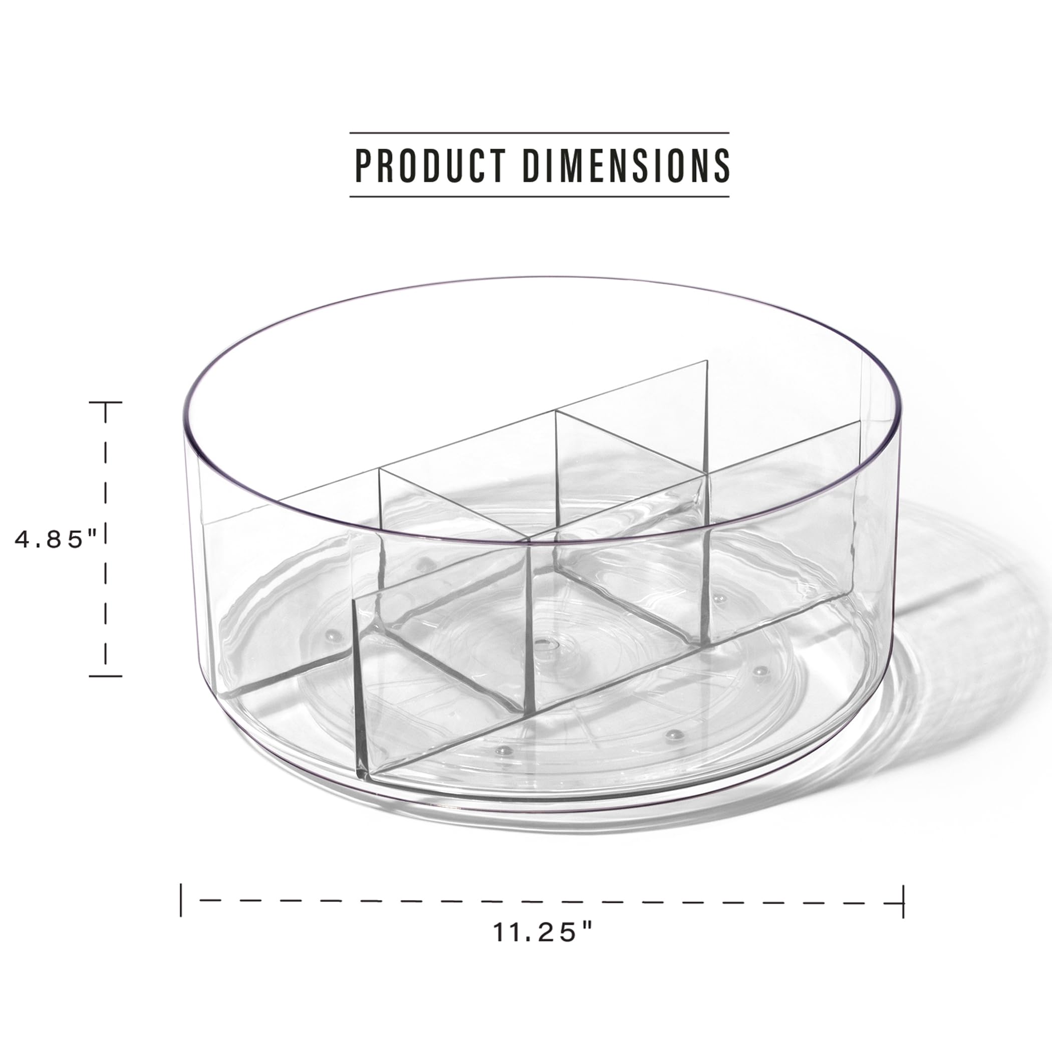 BINO clear plastic turntable inside fridge displaying visible condiments