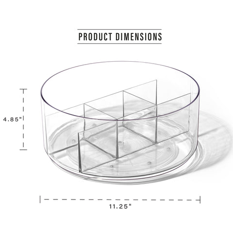 BINO clear plastic turntable inside fridge displaying visible condiments