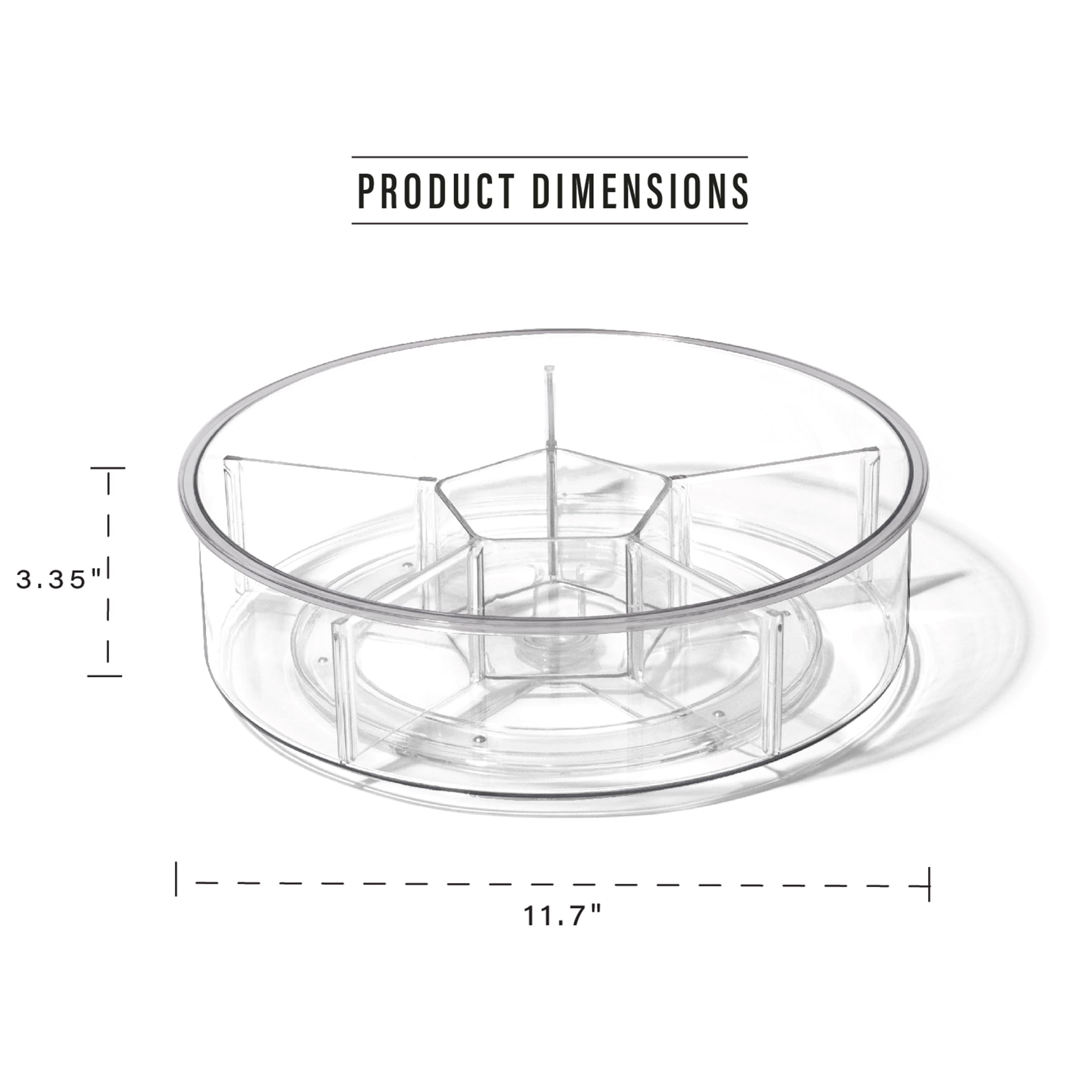 BINO clear spinning turntable with 360° rotation for organized kitchen storage.