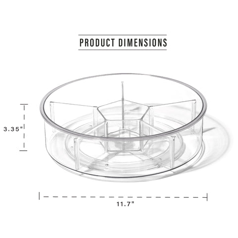 BINO clear spinning turntable with 360° rotation for organized kitchen storage.