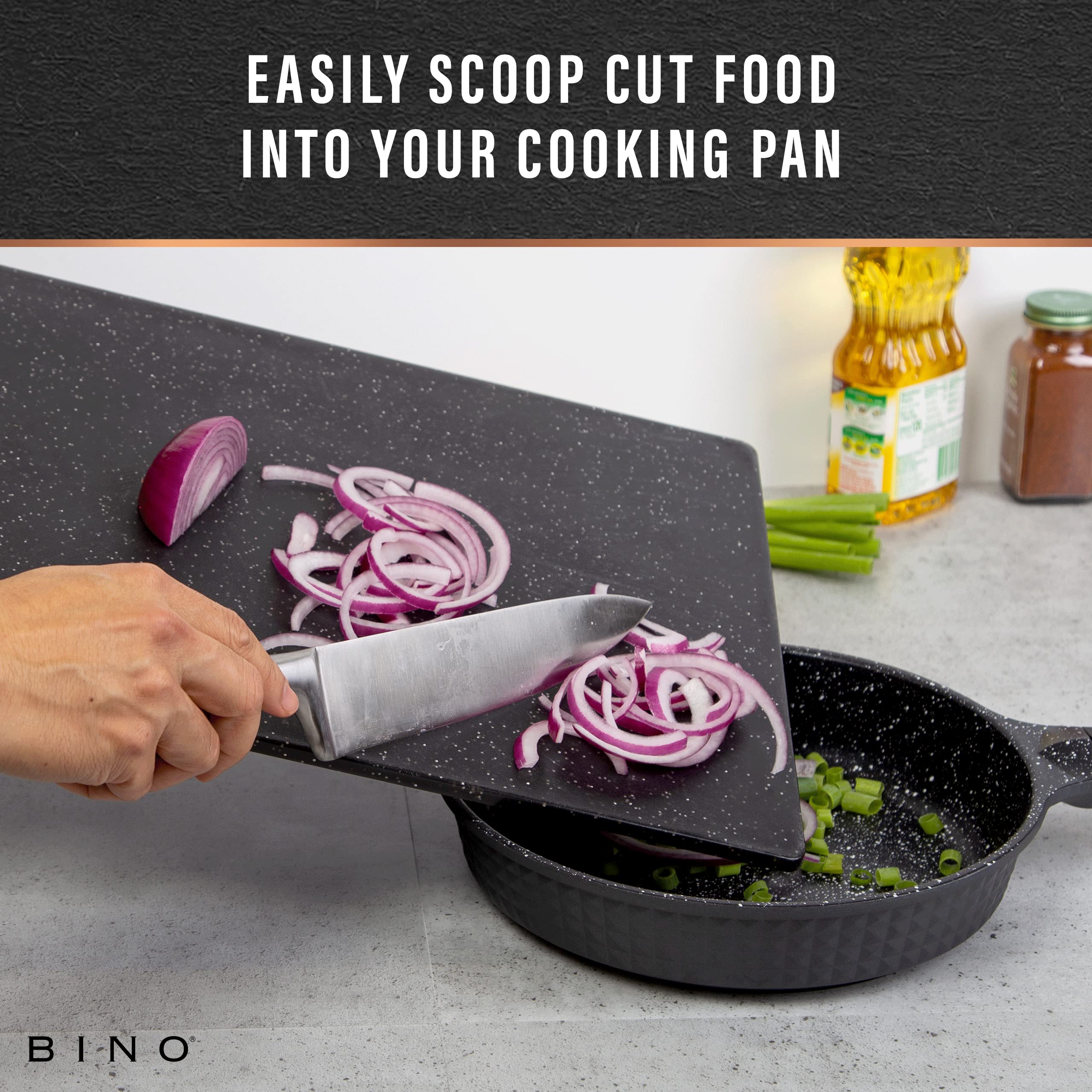 BINO cutting board doubles as a multipurpose tray for serving
