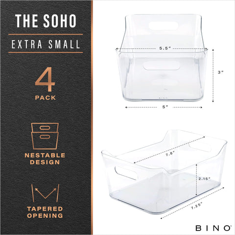 BINO fridge organization bin demonstrates open-top design for easy viewing.