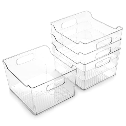 BINO Lodge clear storage bin with handles for easy pantry organization.