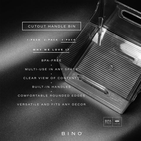 BINO Lodge fridge organizer bin offers clear visibility for quick item checks.