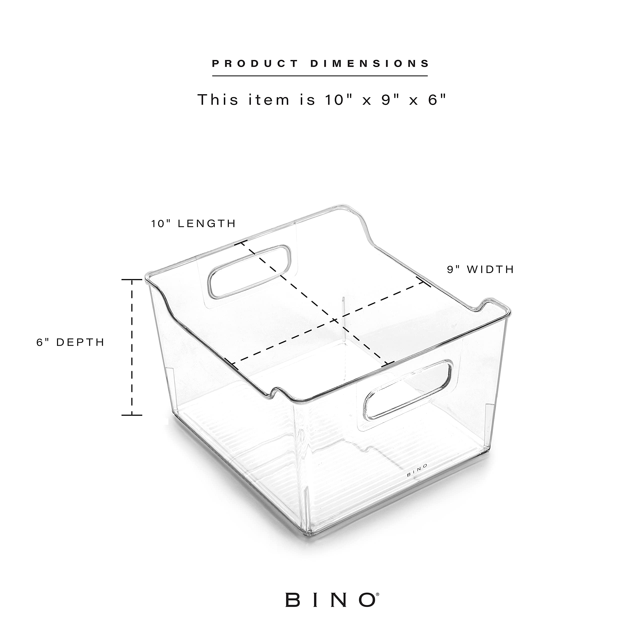 BINO Lodge pantry storage bin with clear walls helps identify items quickly.