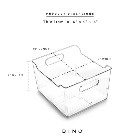 BINO Lodge pantry storage bin with clear walls helps identify items quickly.