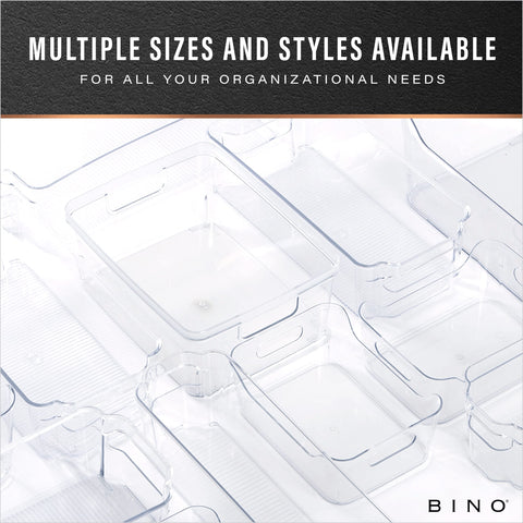 BINO Lucid Collection bin clear see-through sides enable quick checks.