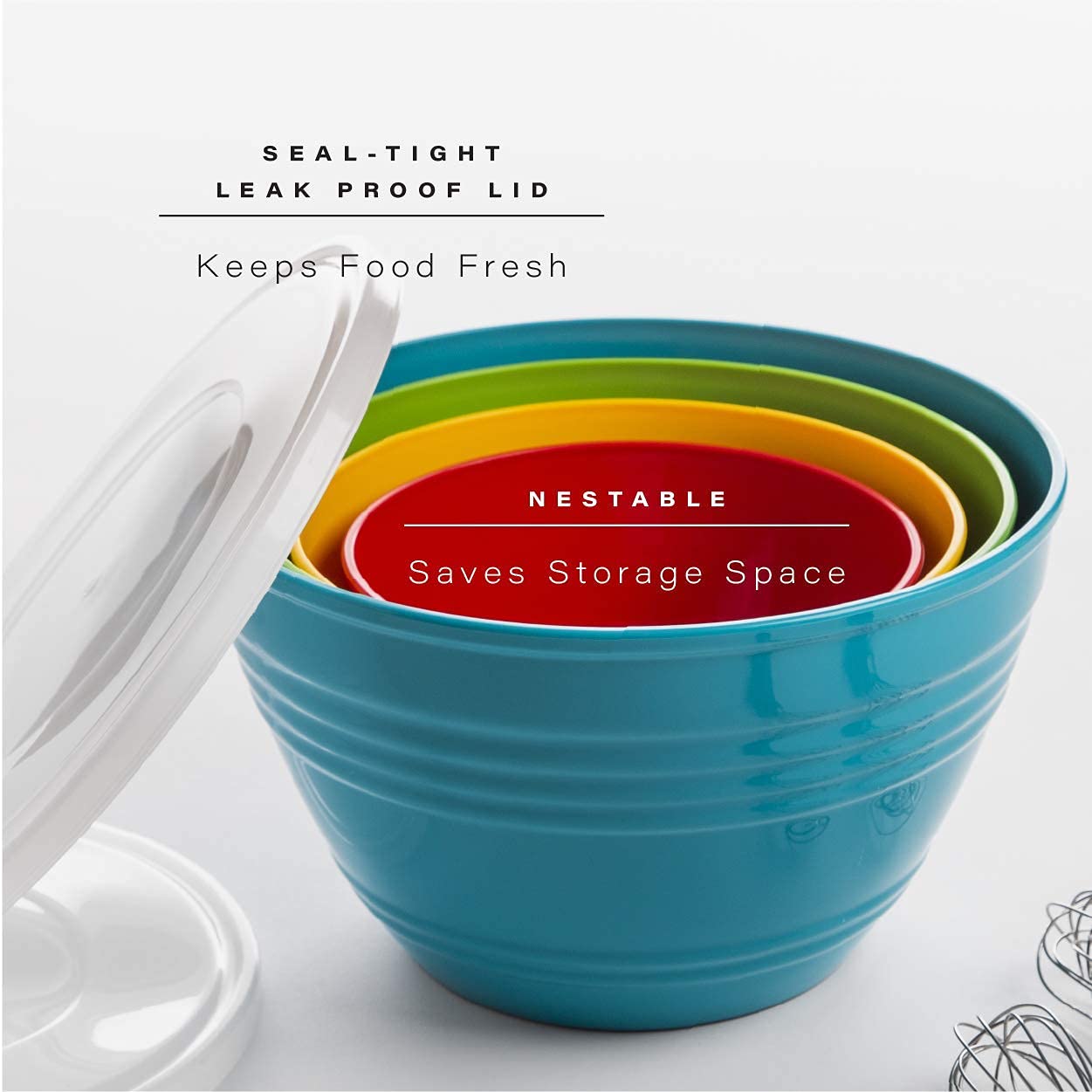 BINO bowls with clear lids keep ingredients visible and organized.