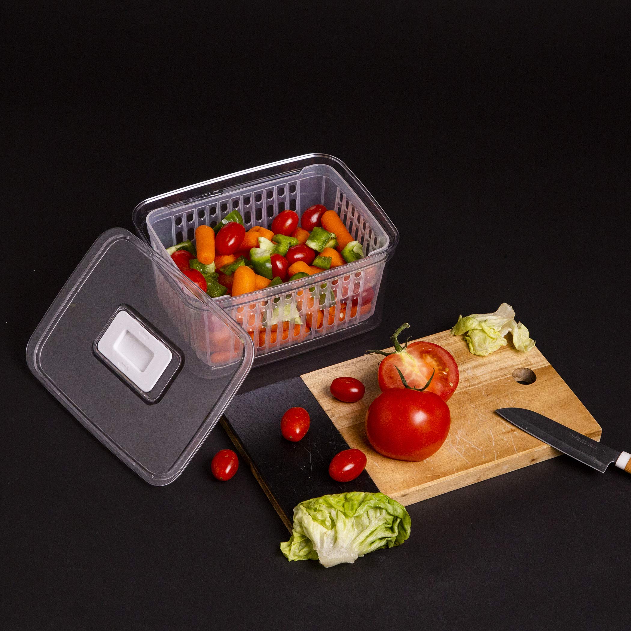 BINO Produce Saver doubles as a fridge organizer for convenient storage.