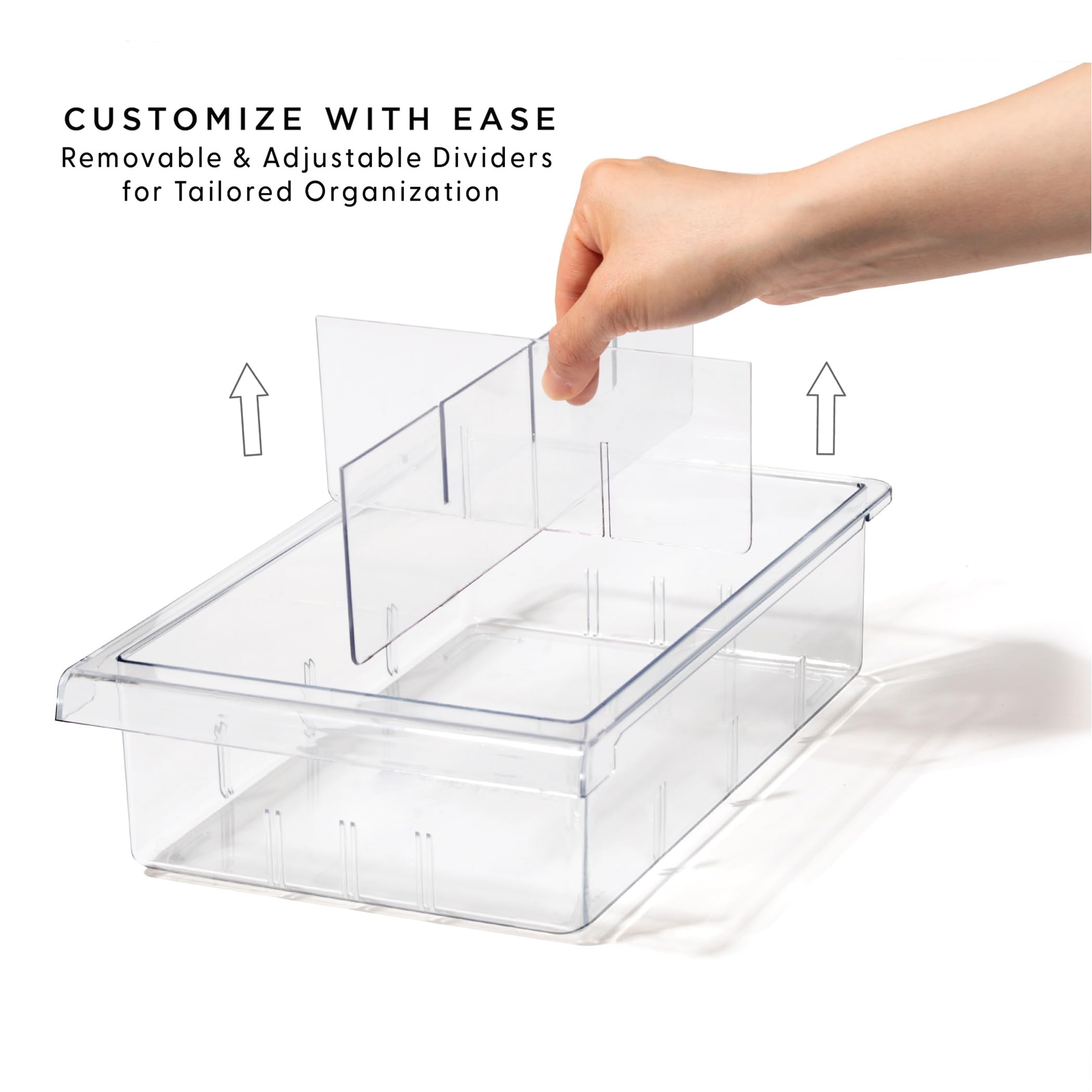 BINO transparent design keeps contents visible for quick item identification.