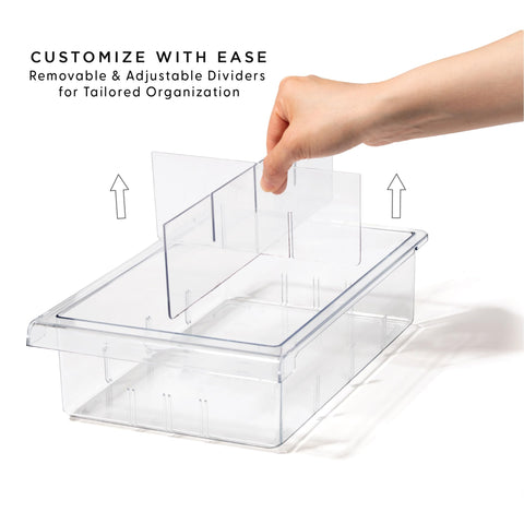 BINO transparent design keeps contents visible for quick item identification.