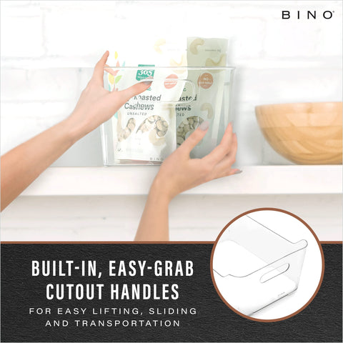 BINO storage bin with easy-grip side handles for effortless moving