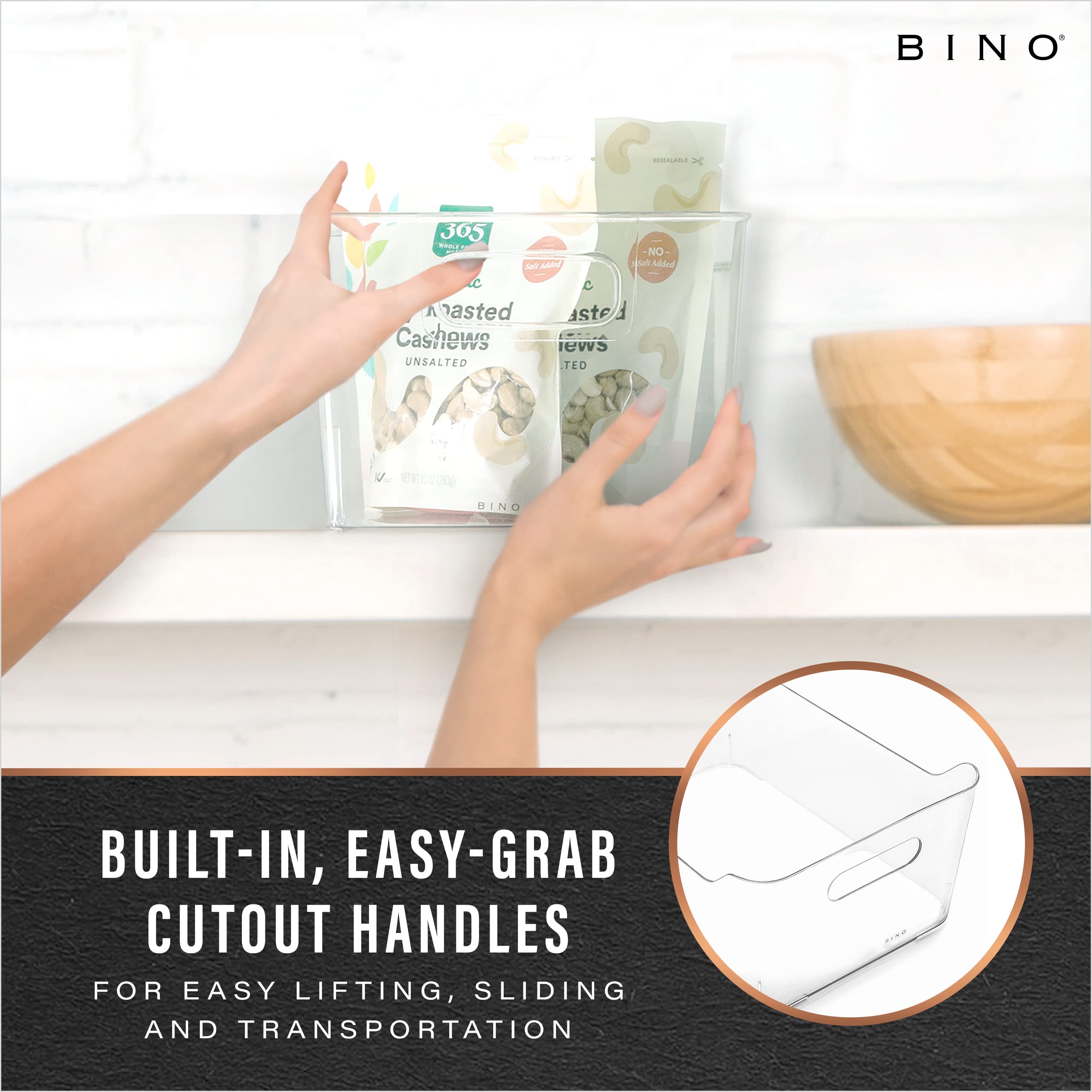 BINO Soho Collection small clear bin ideal for fridge organization and quick finding