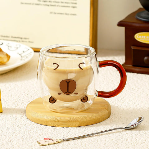 Binoster capybara mug with spoon enhances coffee rituals