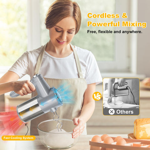BinROC cordless hand mixer digital display shows precise speed selection