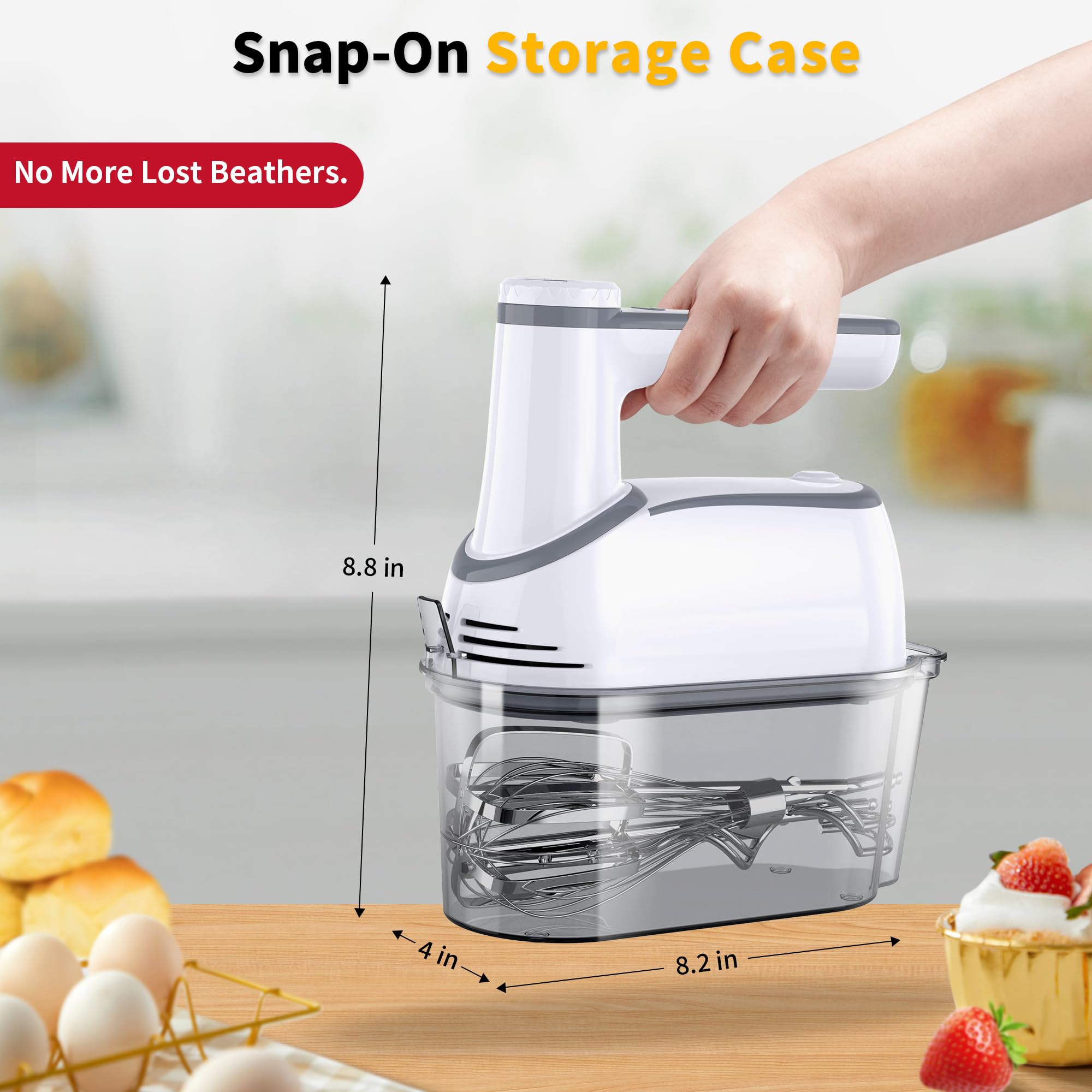 binROC snap-on storage case keeps attachments organized and ready.