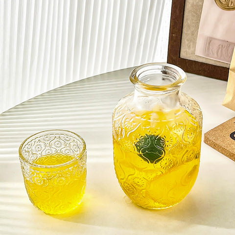 Binsakao bedside setup on a nightstand demonstrates versatile drinkware in compact space.