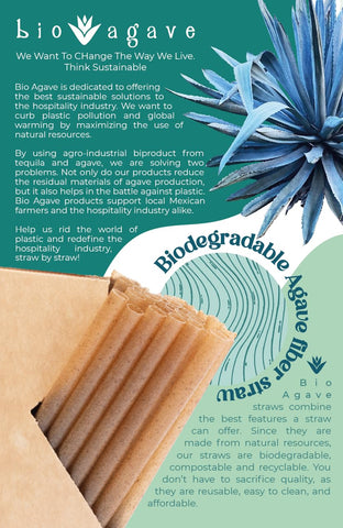 BIO AGAVE agave fiber straw pack, convenient 150-piece set for daily use.