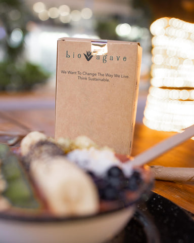 BIO AGAVE compostable straw that can break down in landfill-friendly conditions.