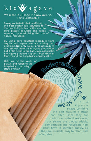 BIO AGAVE straw placed in a glass of iced tea for plastic-free sipping