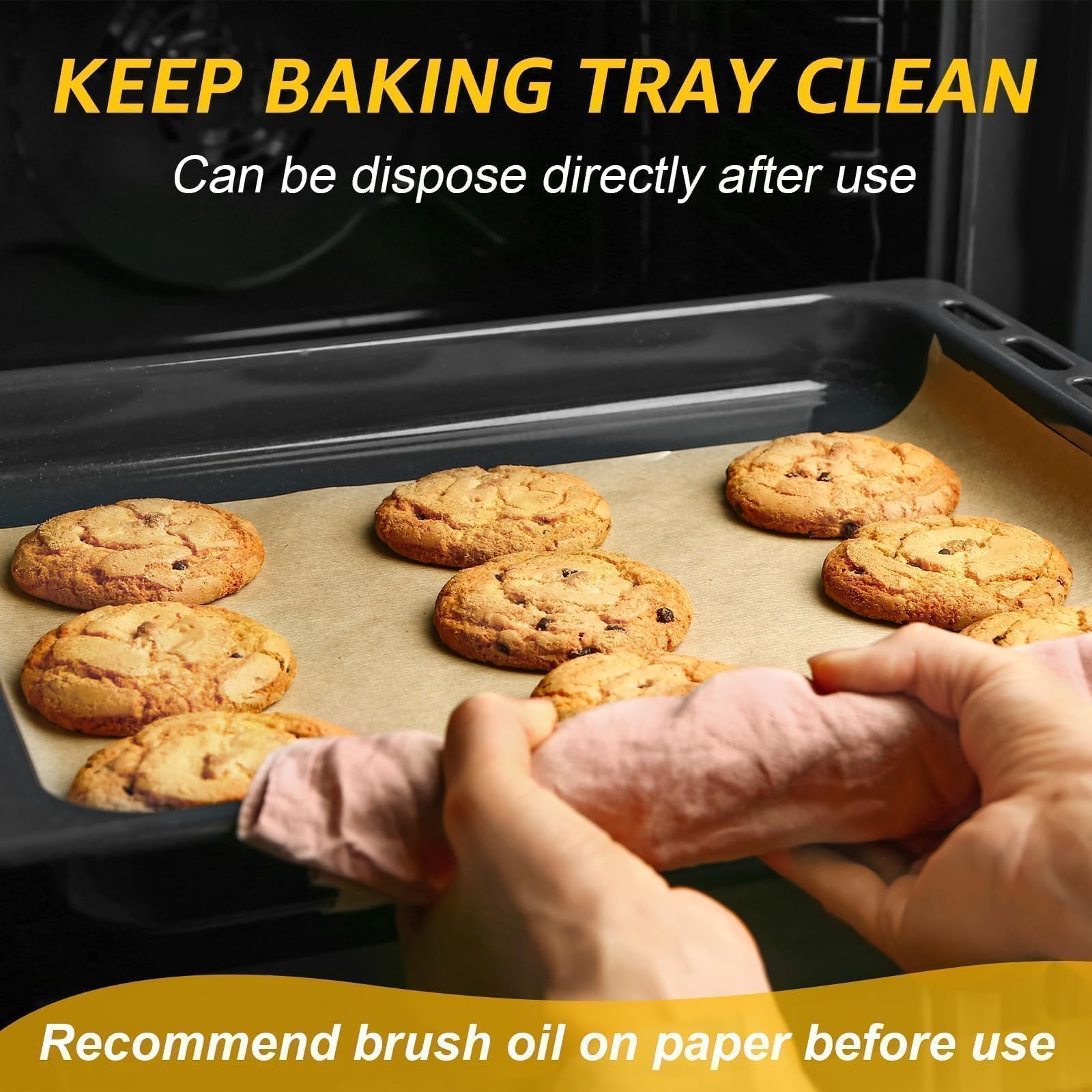 Biocean 45gsm heavy-duty parchment sheets resist tearing during baking