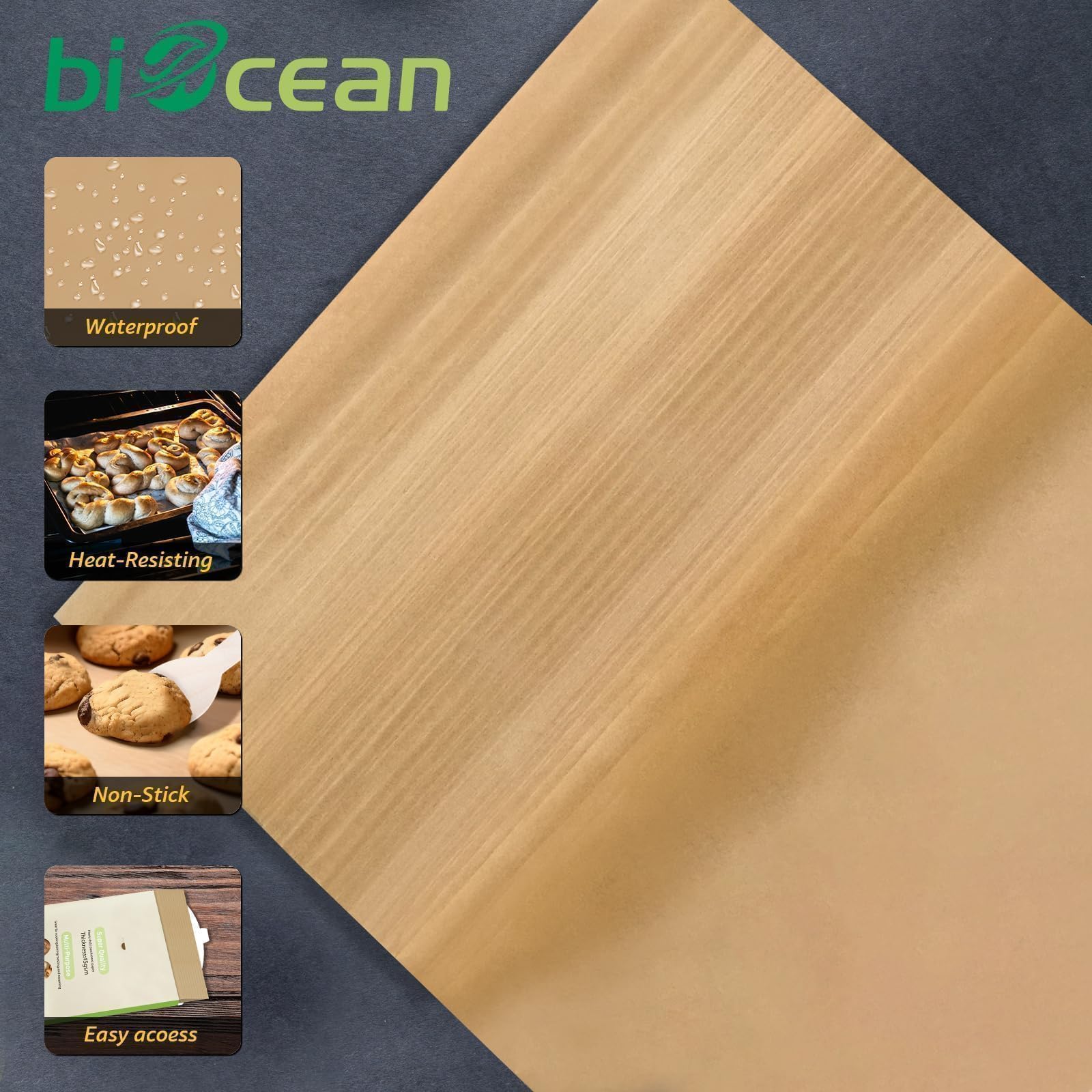 Biocean parchment paper supports air fryer, oven, and steaming for versatile meals