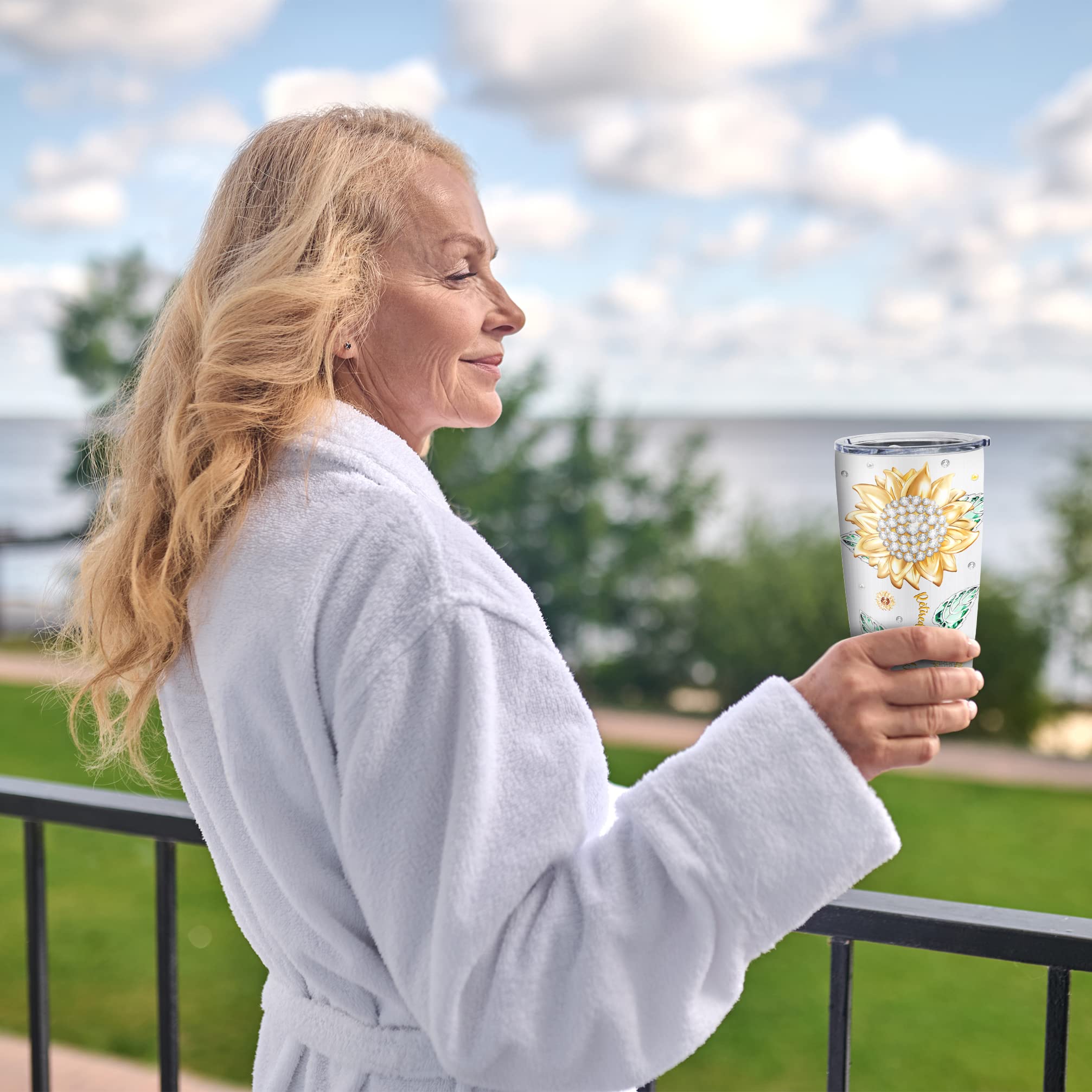 Biomlon retirement tumbler cup-holder friendly size fits car trips.