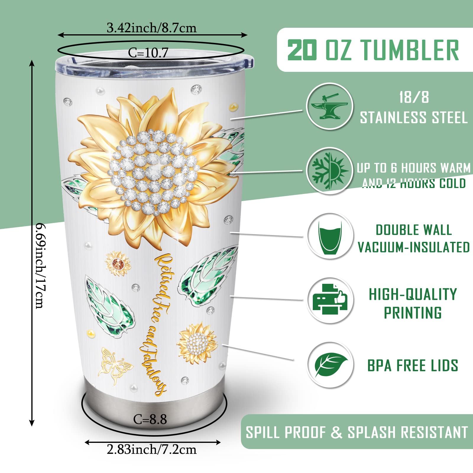 Biomlon retirement tumbler airtight lid keeps beverages secure during travel.