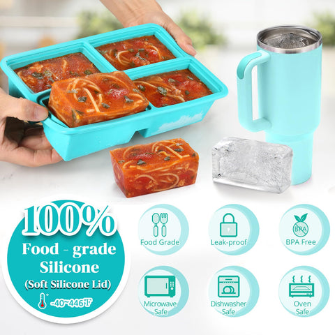 BIONMAPLE four-compartment mold highlighting portion-controlled cubes.