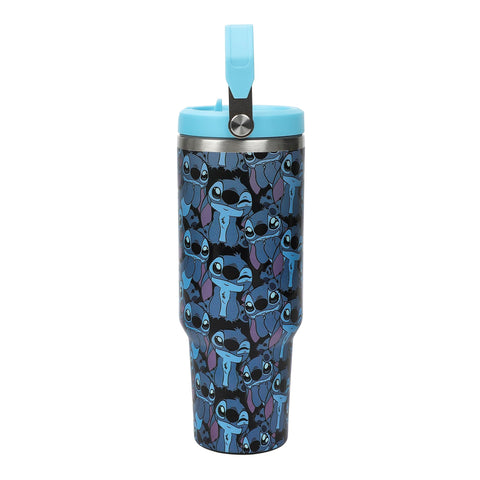 Bioworld 40oz tumbler with flip straw designed for spill-safe travel