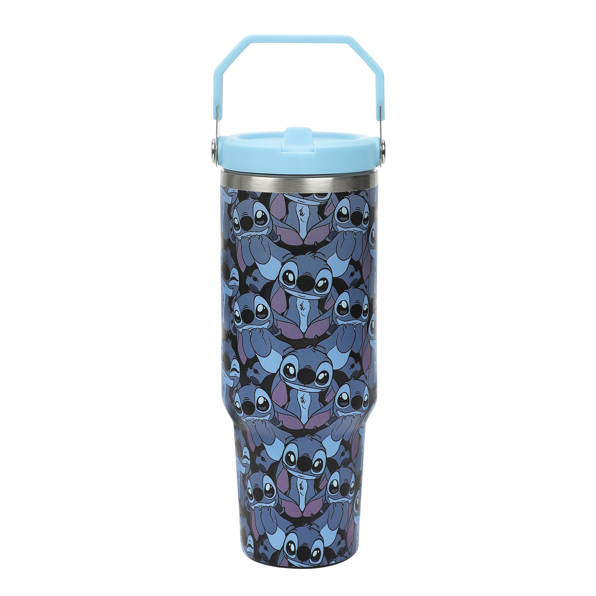 Bioworld Disney Stitch allover blue tumbler with vibrant Stitch print for fans on the go