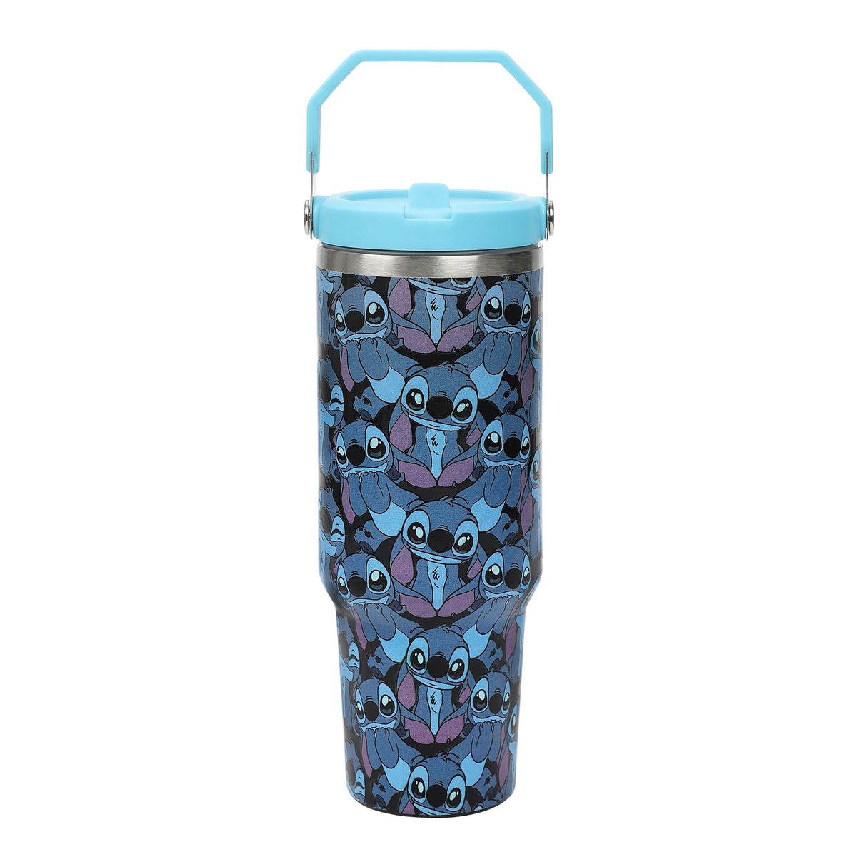 Bioworld Disney Stitch allover blue tumbler with vibrant Stitch print for fans on the go
