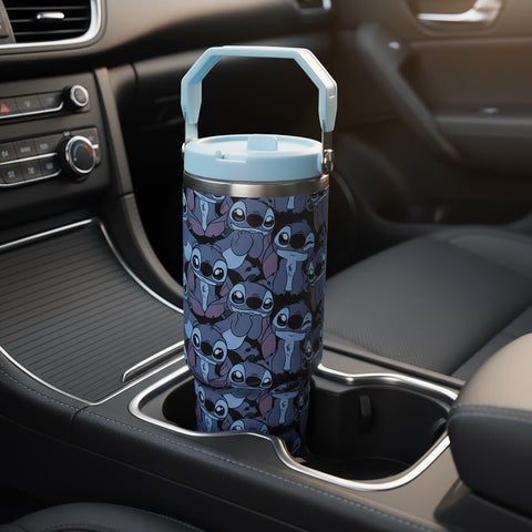 Bioworld Stitch allover graphic helps you spot your drink in busy places