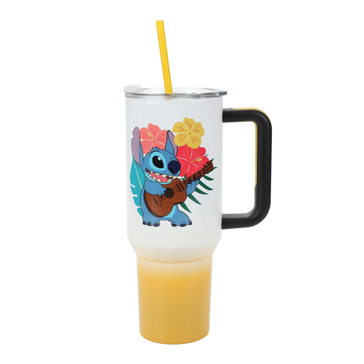 Bioworld Disney Stitch Hawaiian 40 Oz Tumbler front view with vibrant design