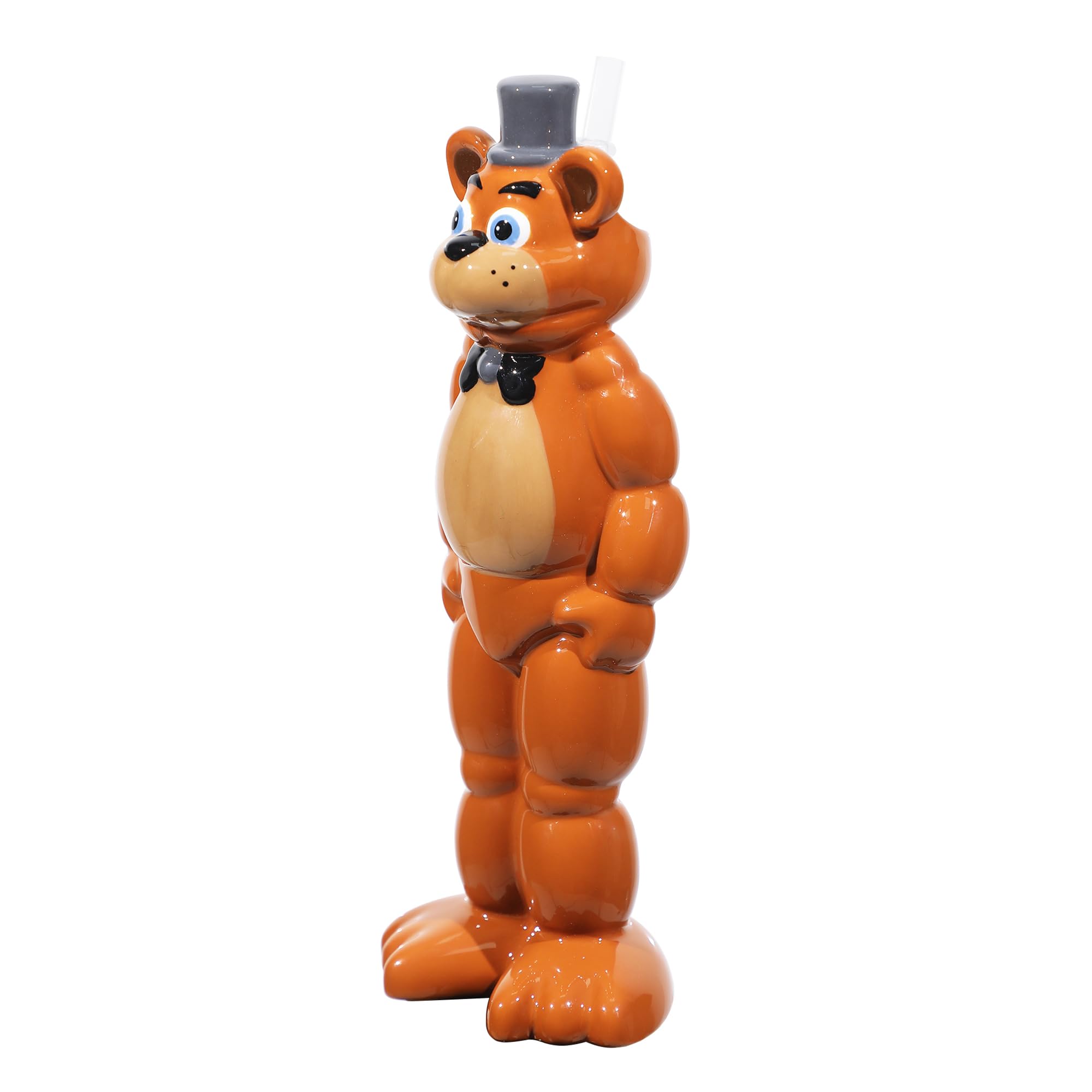 Bioworld Freddy Fazbear sipper face close-up highlights character charm for fans.