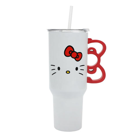 Bioworld Hello Kitty 40oz tumbler with face graphic for daily hydration