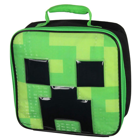 Bioworld Minecraft Creeper lunch box with pixel design for cool school meals
