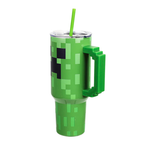 Bioworld Creeper tumbler with green straw for easy sipping on the go.