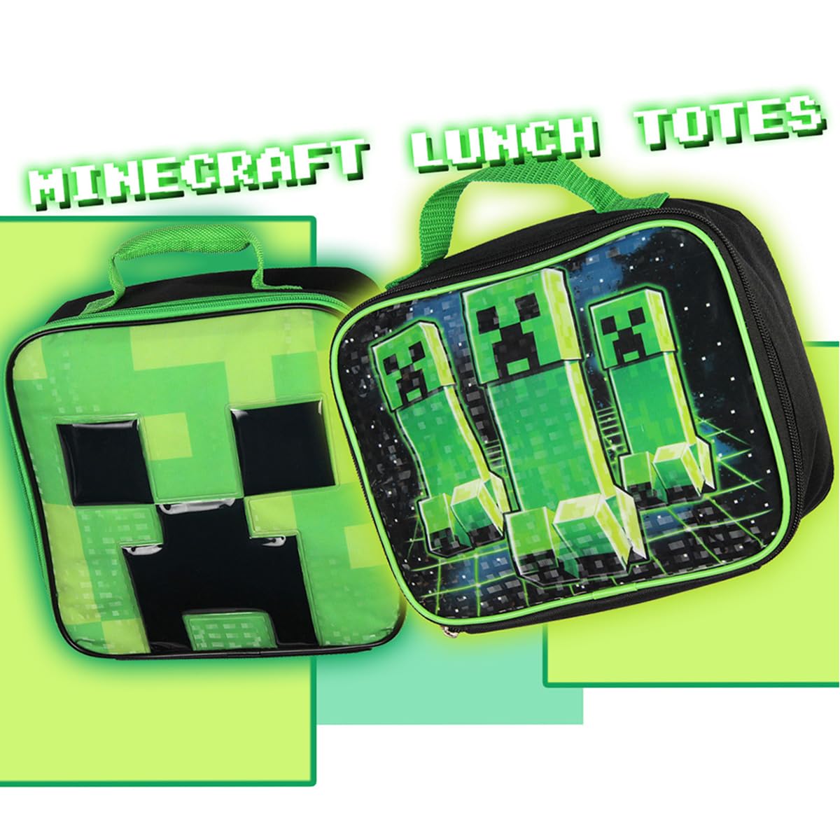 Bioworld Creeper lunch tote with zipper pulls and top handle