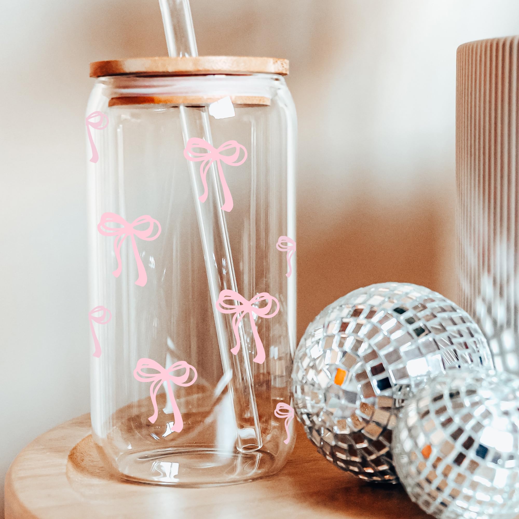 BIPEDS Coquette pink bow glass cup makes a stylish gift idea.