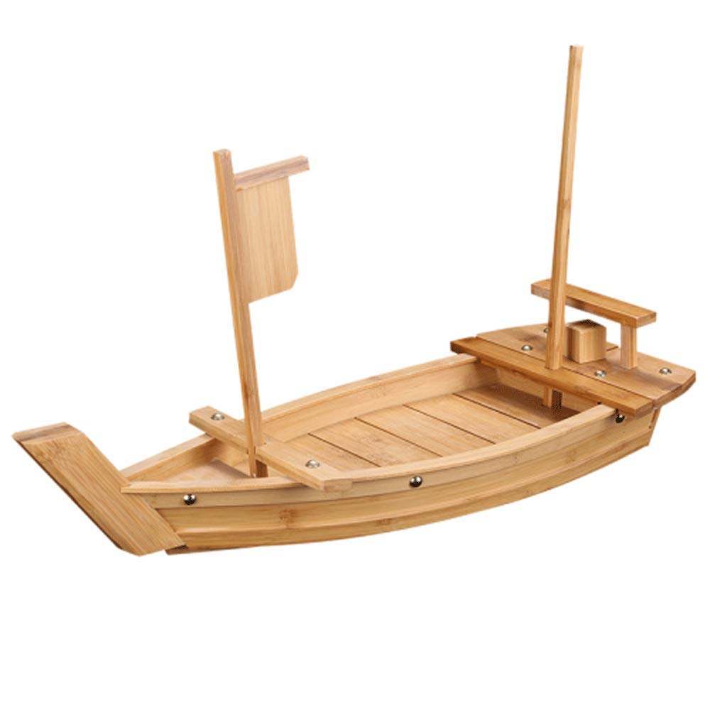 BIPEGE wooden sushi boat 52x21cm ready for elegant restaurant or home service.