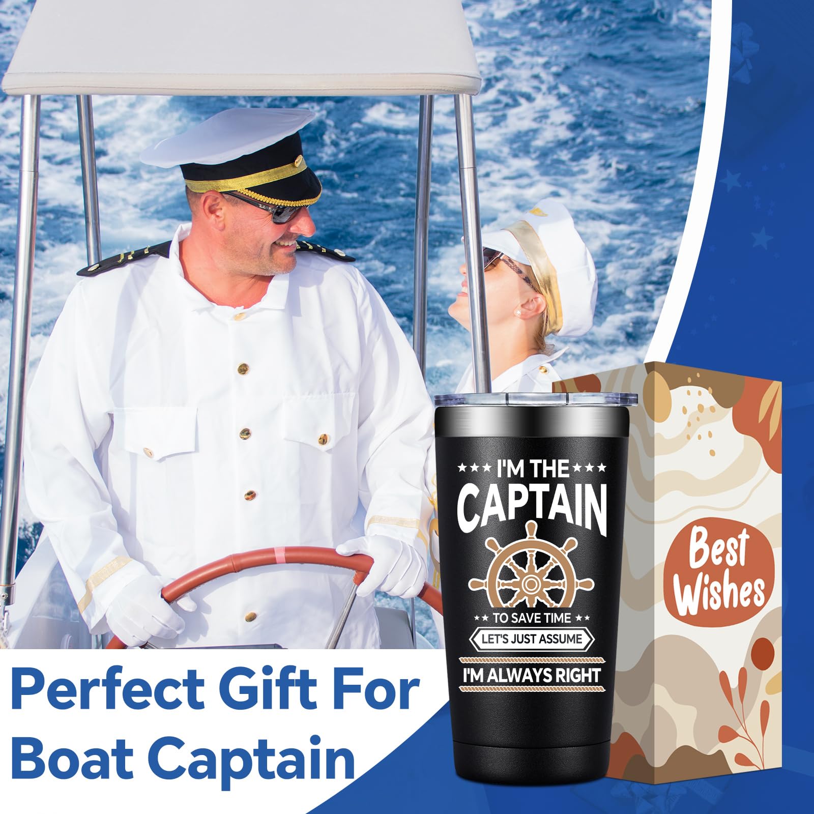 BirGILT boating gift for men with rugged stainless steel look and portability